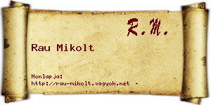 Rau Mikolt névjegykártya